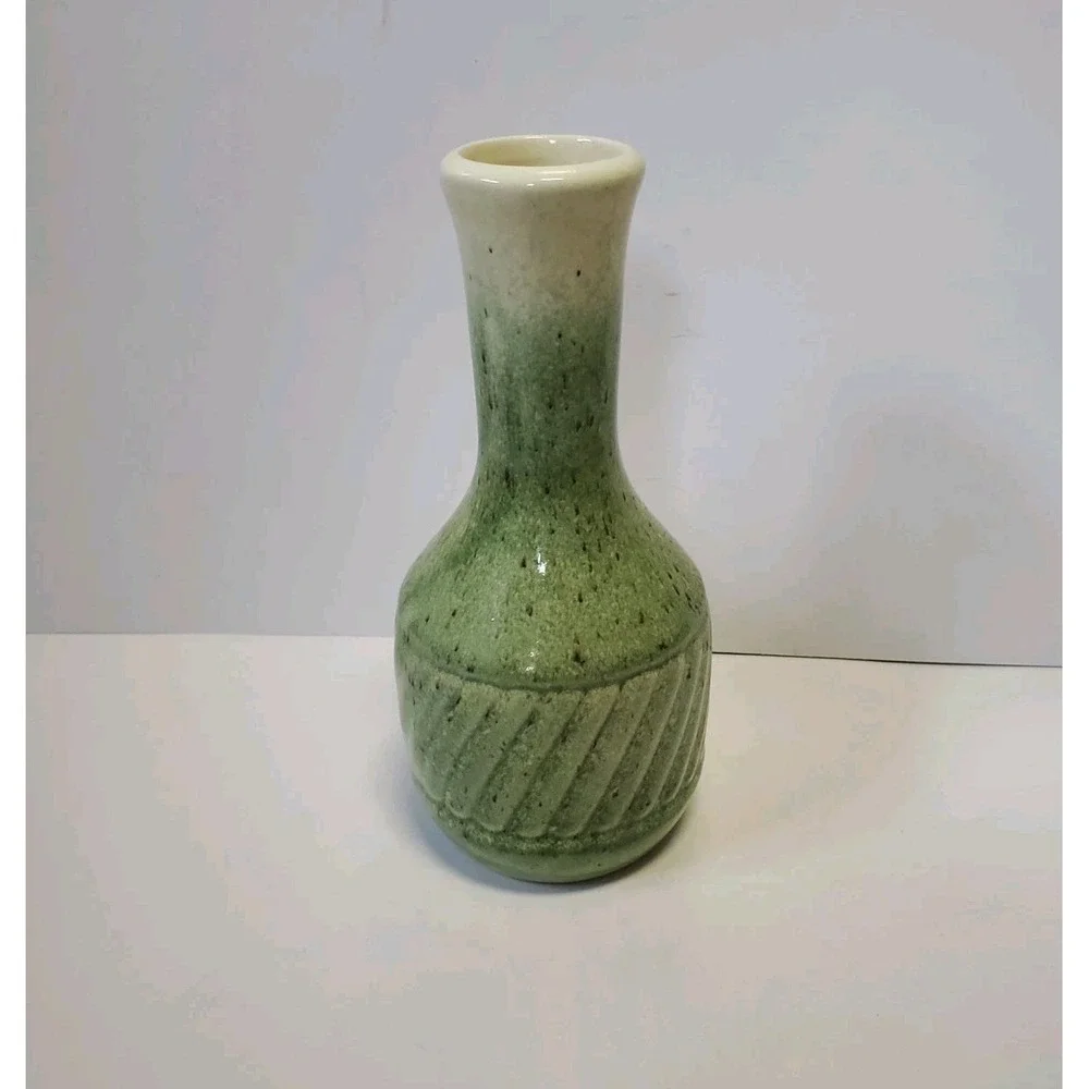 Vintage Green Ceramic Vase FTD USA 1980 Florists' Transworld Delivery Retro